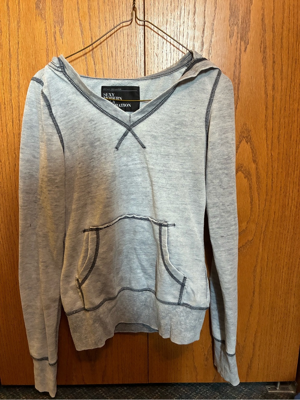 Urban Behavior Heather Gray Hooded Crewneck Sweater